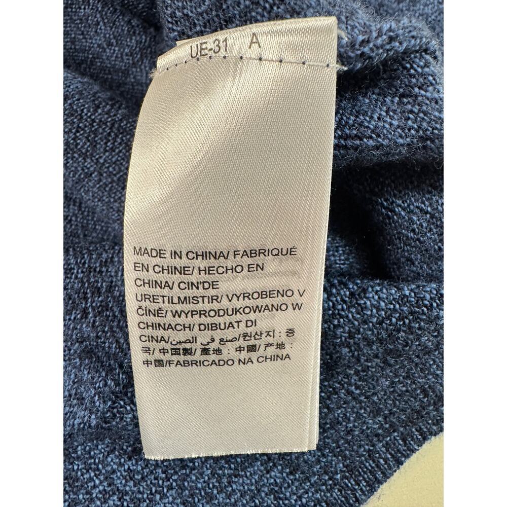 Calvin Klein Italian Merino Sweater Heathered Blue Mens Large V Neck Classic - Picture 7 of 13